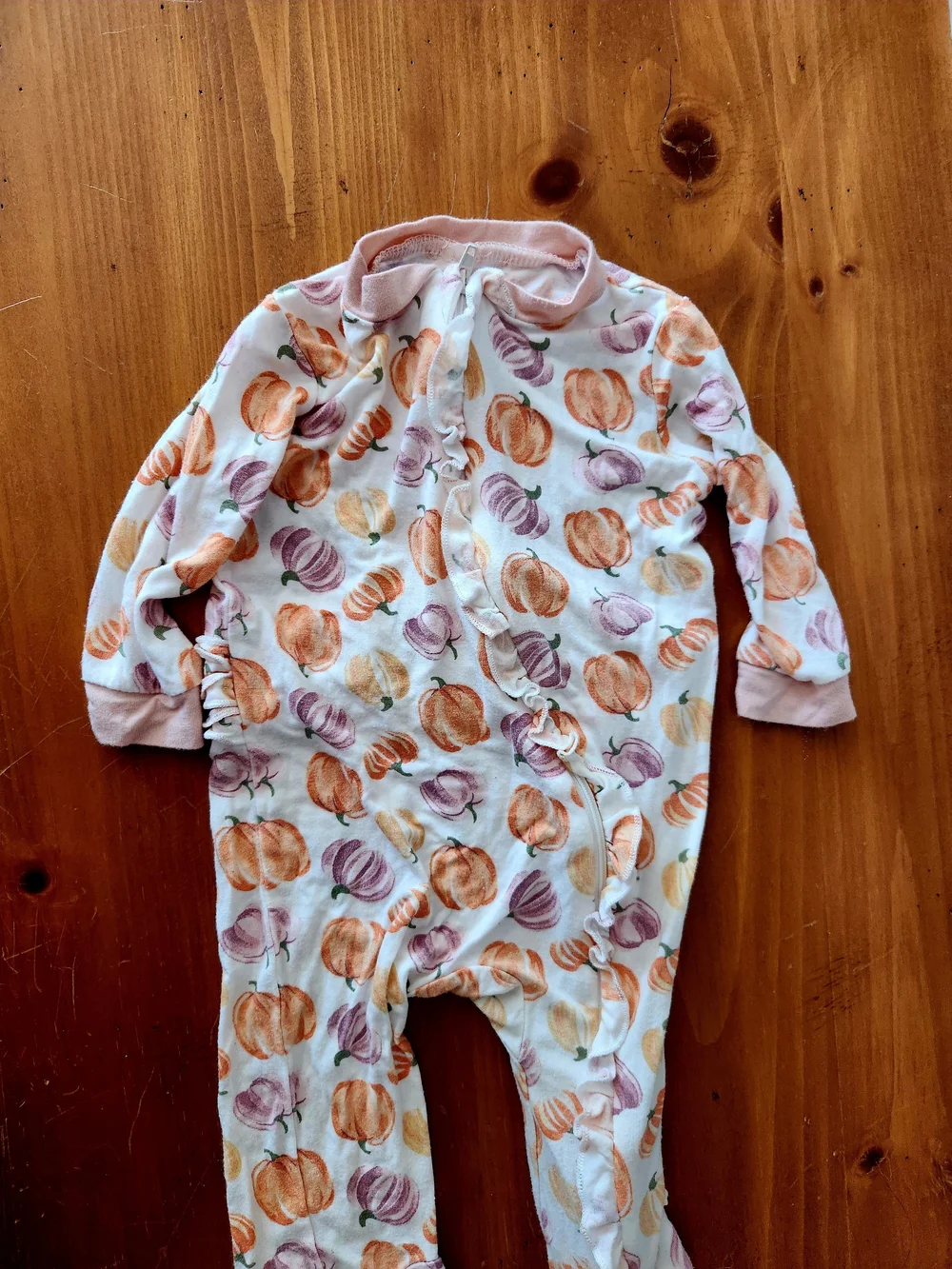 Milkberry 3-6 Month Bamboo Pumpkin Print Footie